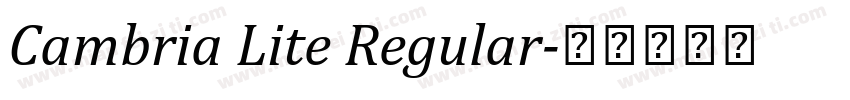 Cambria Lite Regular字体转换